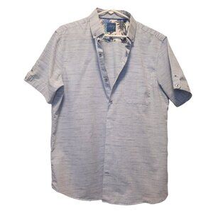 Men's Casual Button Down Cotton Short Sleeve Shirt, L